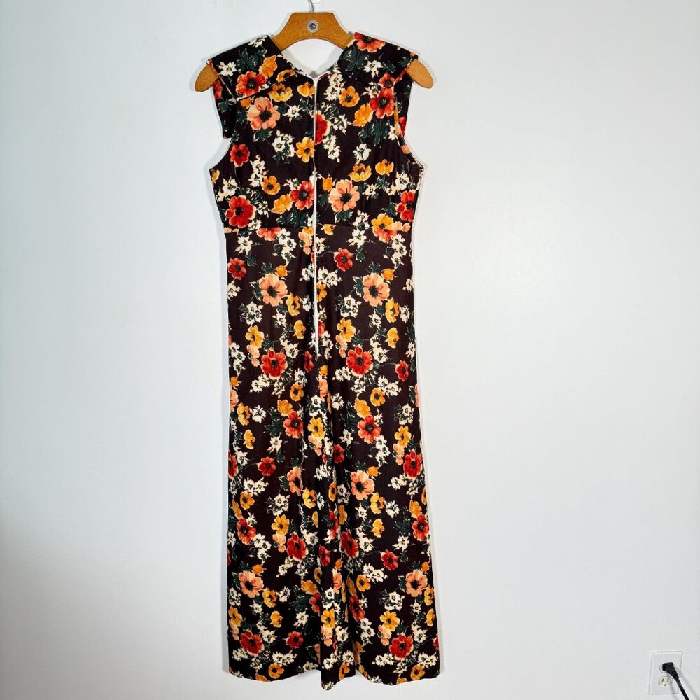 Vintage 1960s Floral Maxi Dress Sleeveless Feminine Handmade S - Picture 5 of 10